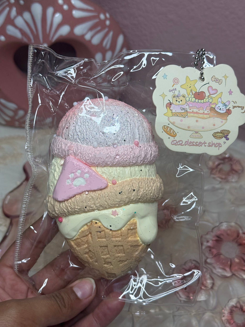 Strawberry Choco Cone Taba - Food Grade Silicone Squishy