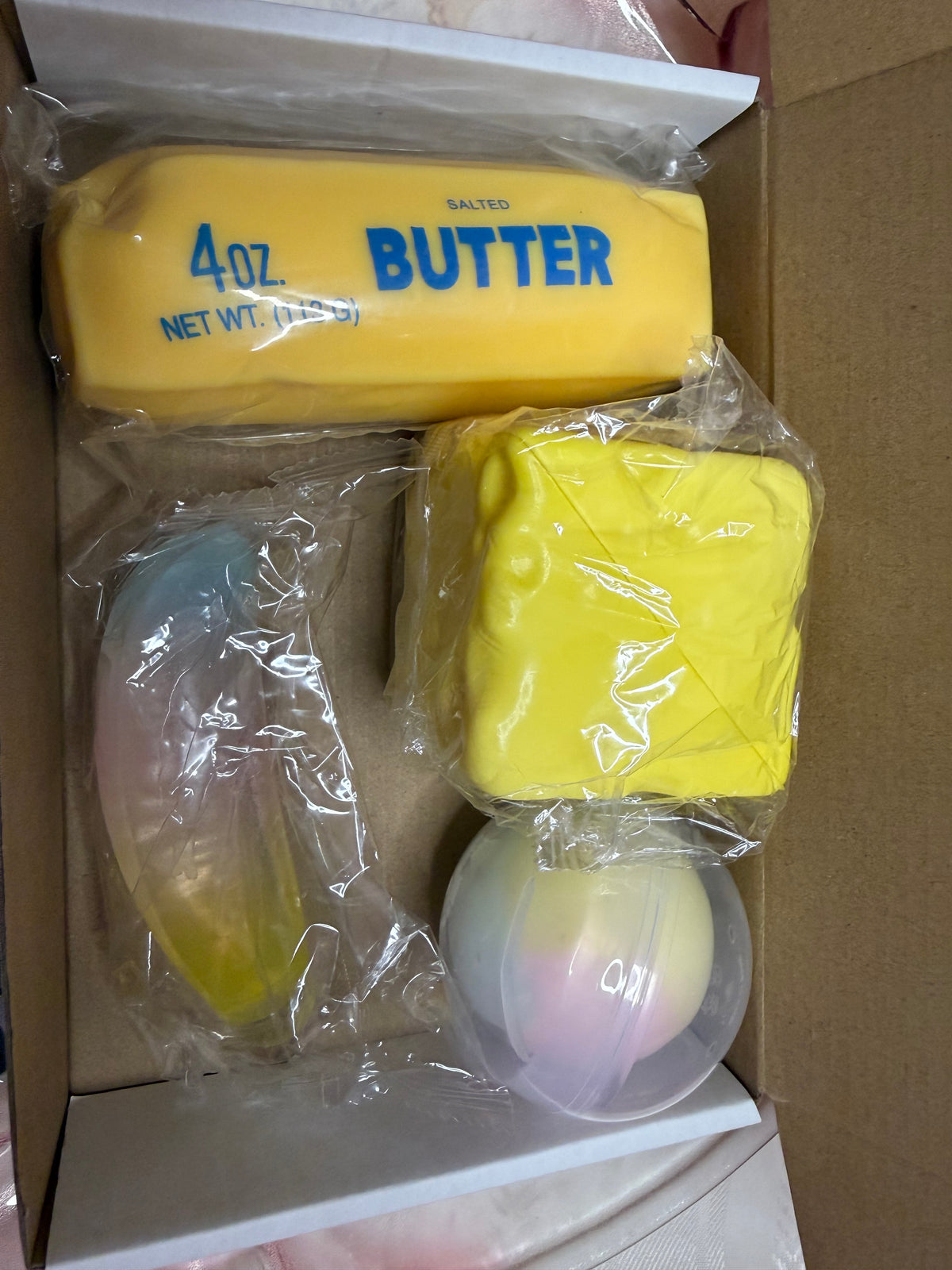 4 Item Squishy Box - Butter, Vaseline, Tabas, and Sugar squishy options!